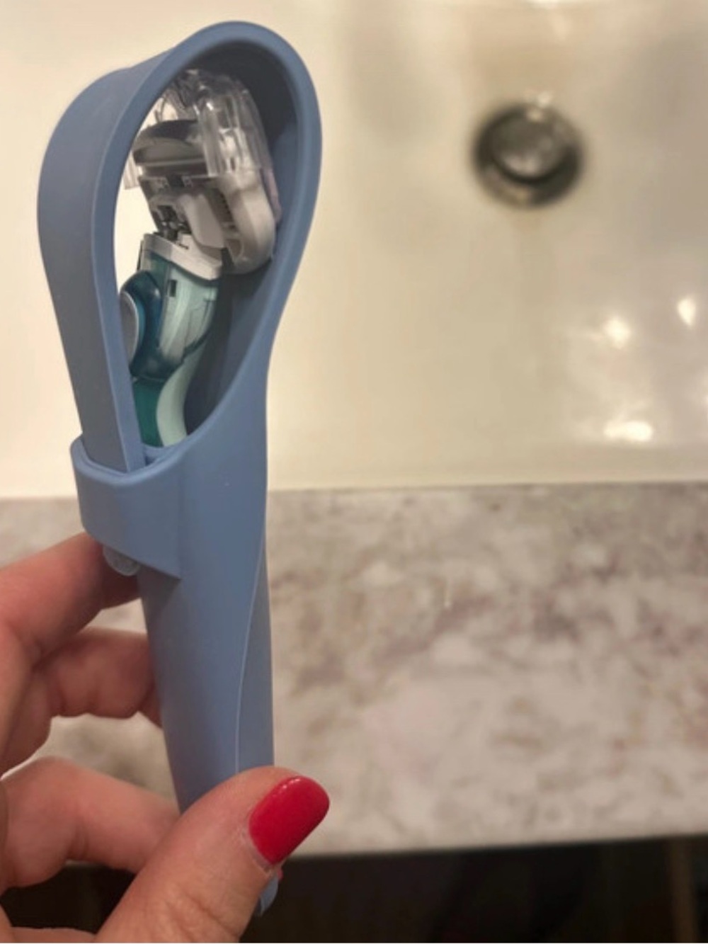 Light Blue Silicone Razor Holder - Bathroom Accessory